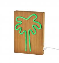 Adesso SL3720-12 - Wood Framed Neon Palm Tree Table/Wall Lamp