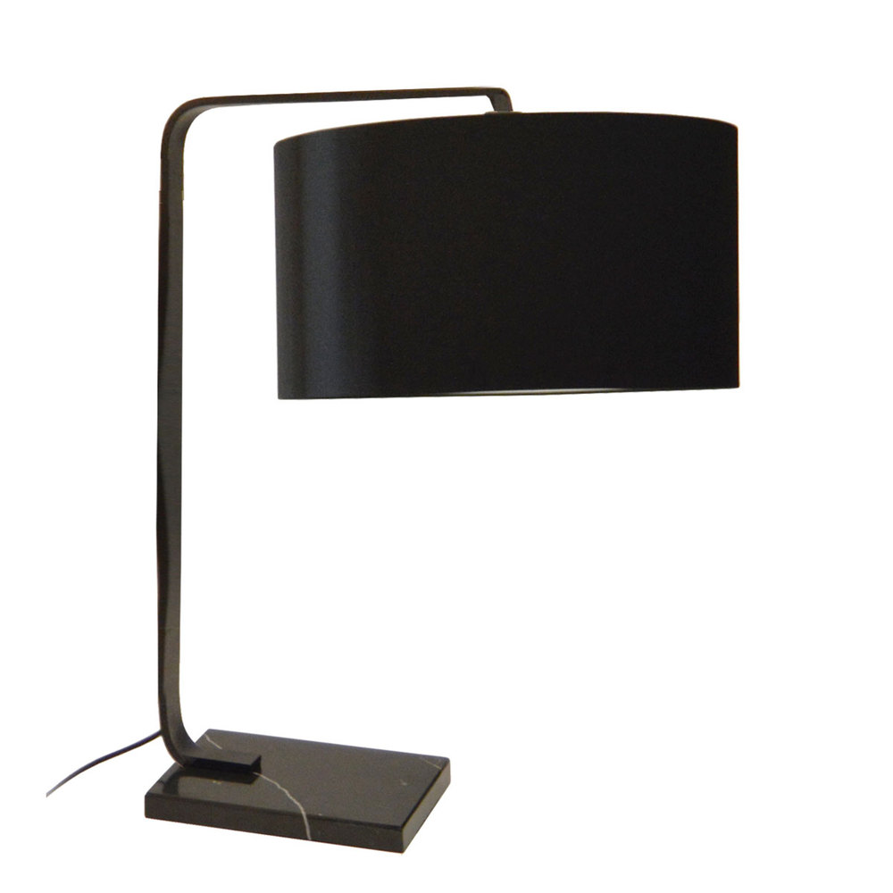 1LT Incandescent Table Lamp, Black Finish