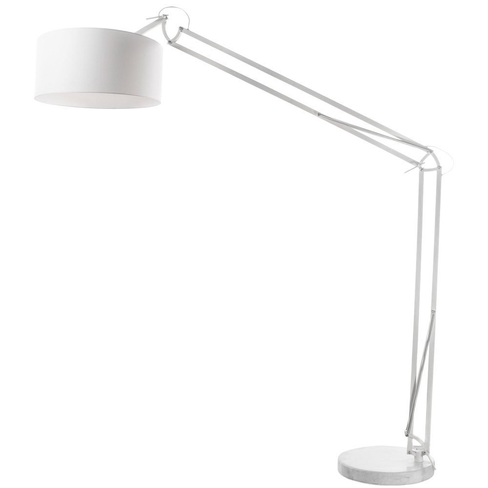 1LT Incandescent Adjustable Floor Lamp, White