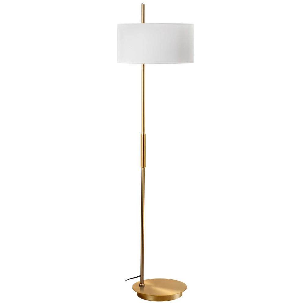 1LT Incandescent FloorLamp, AGB w/ WH Shade