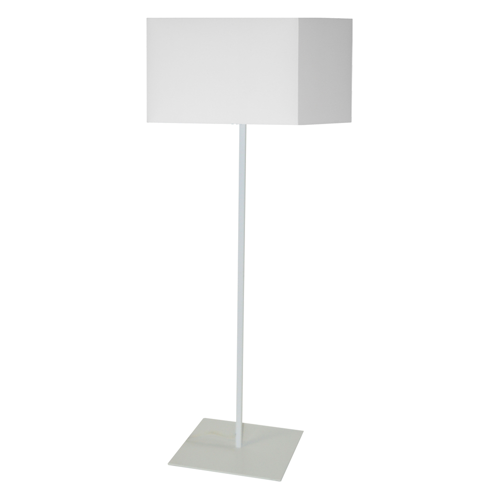 1LT Square Floor Lamp w/ JTone White Shade