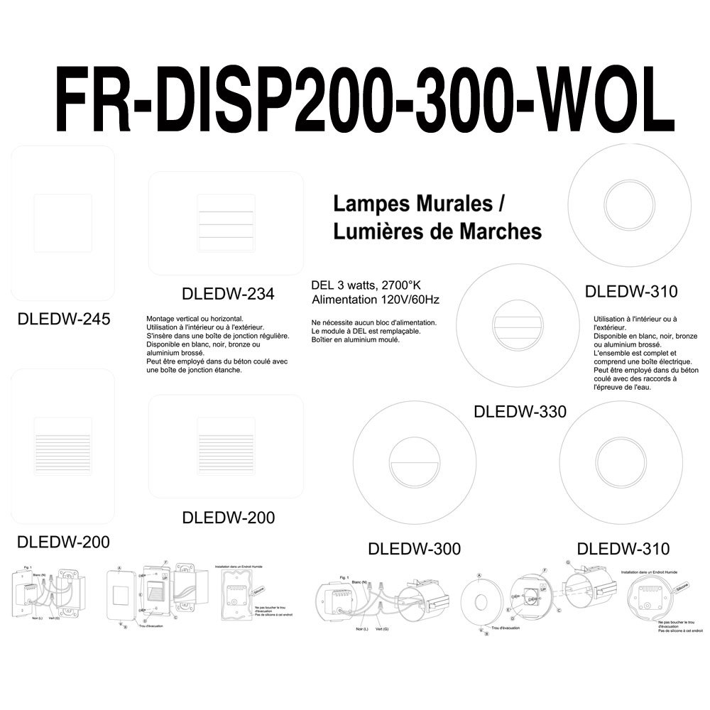 Display-DLEDW200/300 Series w/o Lights