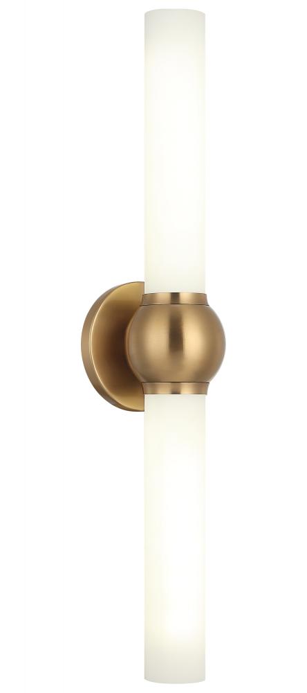 2 LT 25"H "PIERCE" AGED GOLD WALL SCONCE