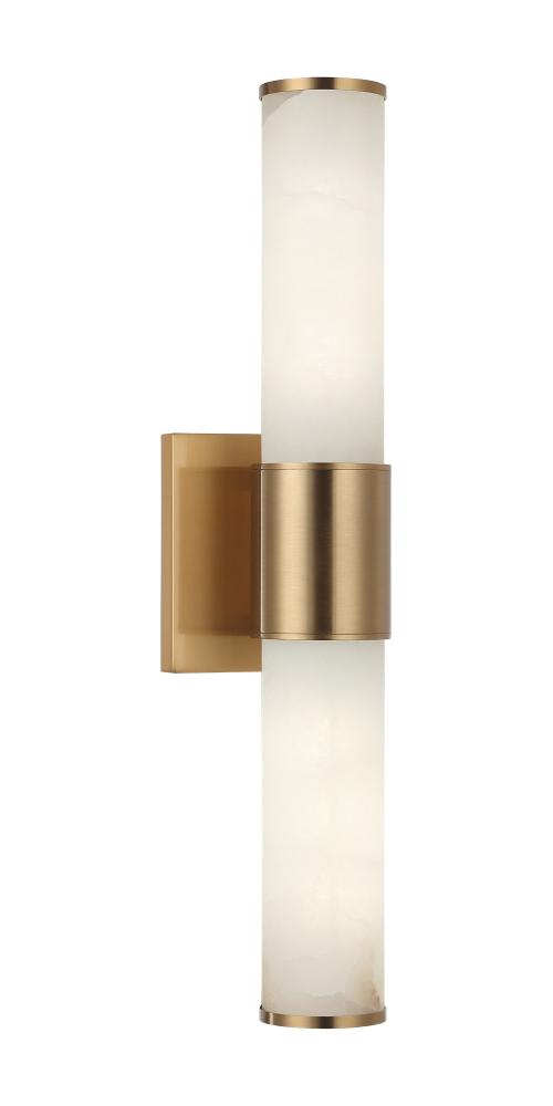2 LT 18"H "LONDON" AGED GOLD WALL SCONCE E26 LED 10W