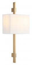 Matteo Lighting S13702AG - 2 LT 10"W "BADGLEY" W WHITE FABRIC SHADE AGED GOLD WALL SCONCE E12 LED 10W