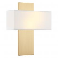 Matteo Lighting S13902AG - 2 LT 11"W "STAFFORD" AGED GOLD WALL SCONCE / FABRIC SHADE G9 10W LED