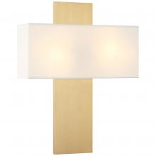 Matteo Lighting S13912AG - 2 LT 14"W "STAFFORD" AGED GOLD WALL SCONCE / FABRIC SHADE E12 10W LED