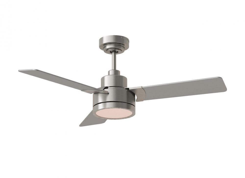 Jovie 44" Dimmable Indoor/Outdoor Integrated LED Indoor Brushed Steel Ceiling Fan with Light Kit