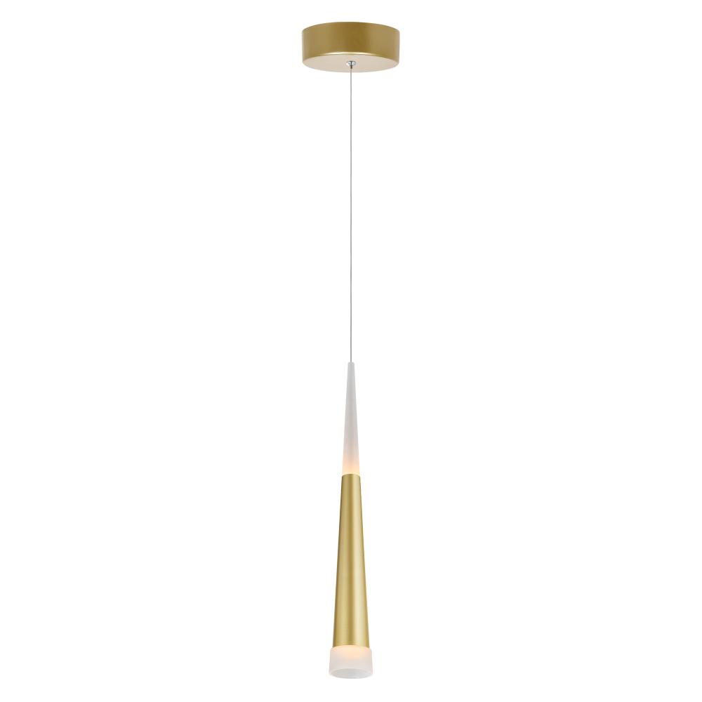 Andes LED Down Mini Pendant With Satin Gold Finish