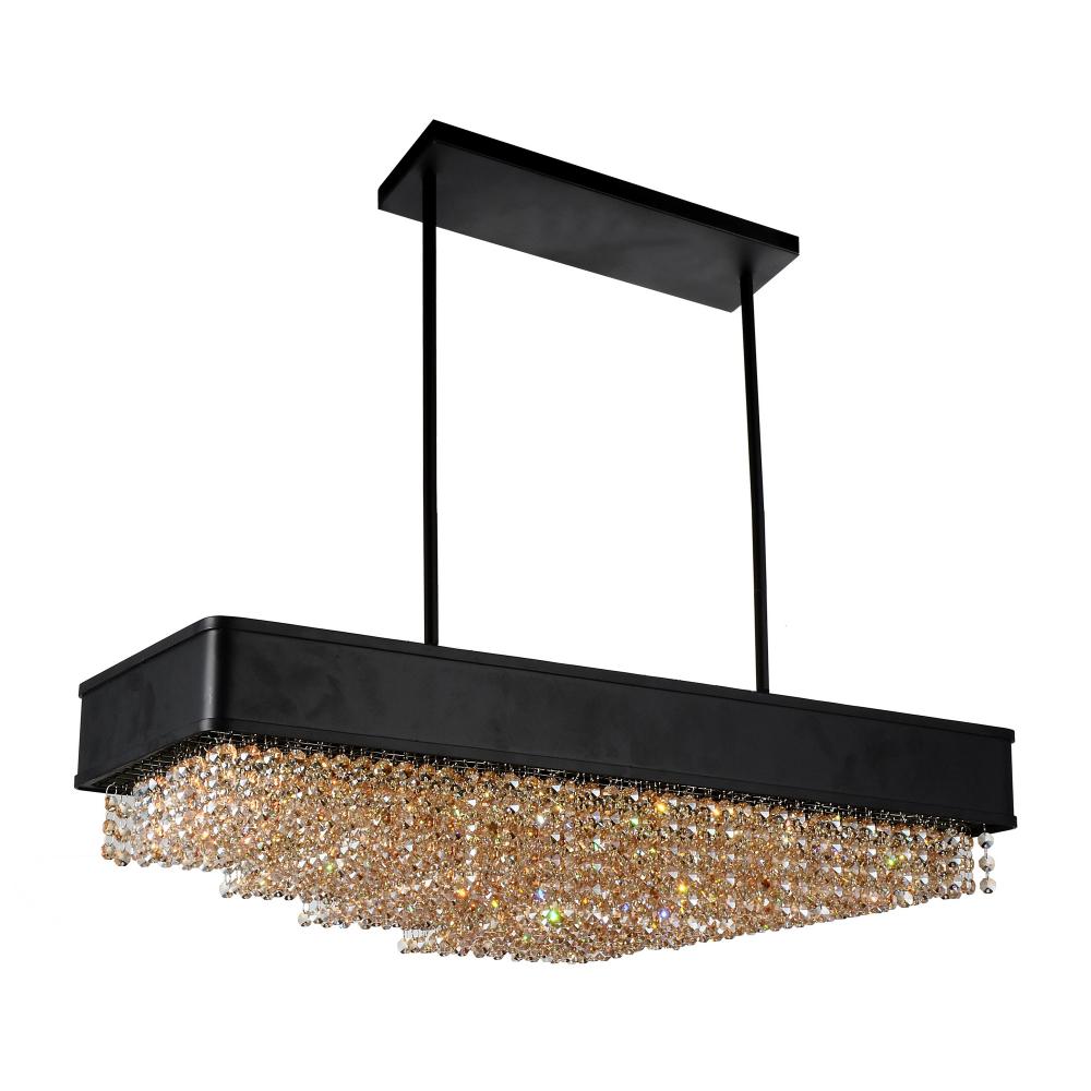 Medina 10 Light Drum Shade Chandelier With Black Finish