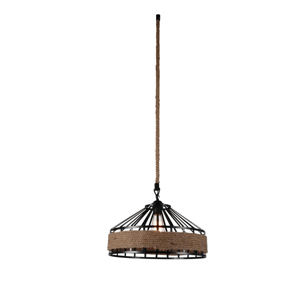 Padma 1 Light Down Pendant With Black Finish