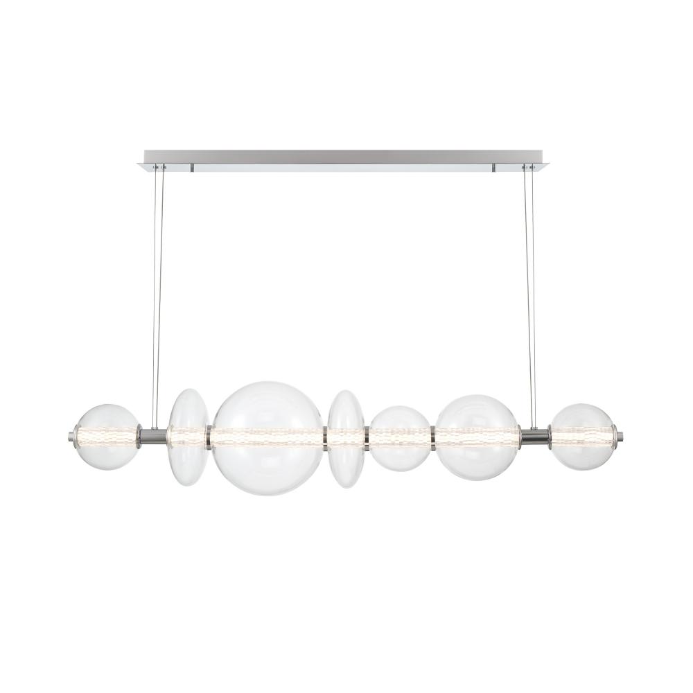 Atomo 1 Light Chandelier in Chrome with Clear Glass