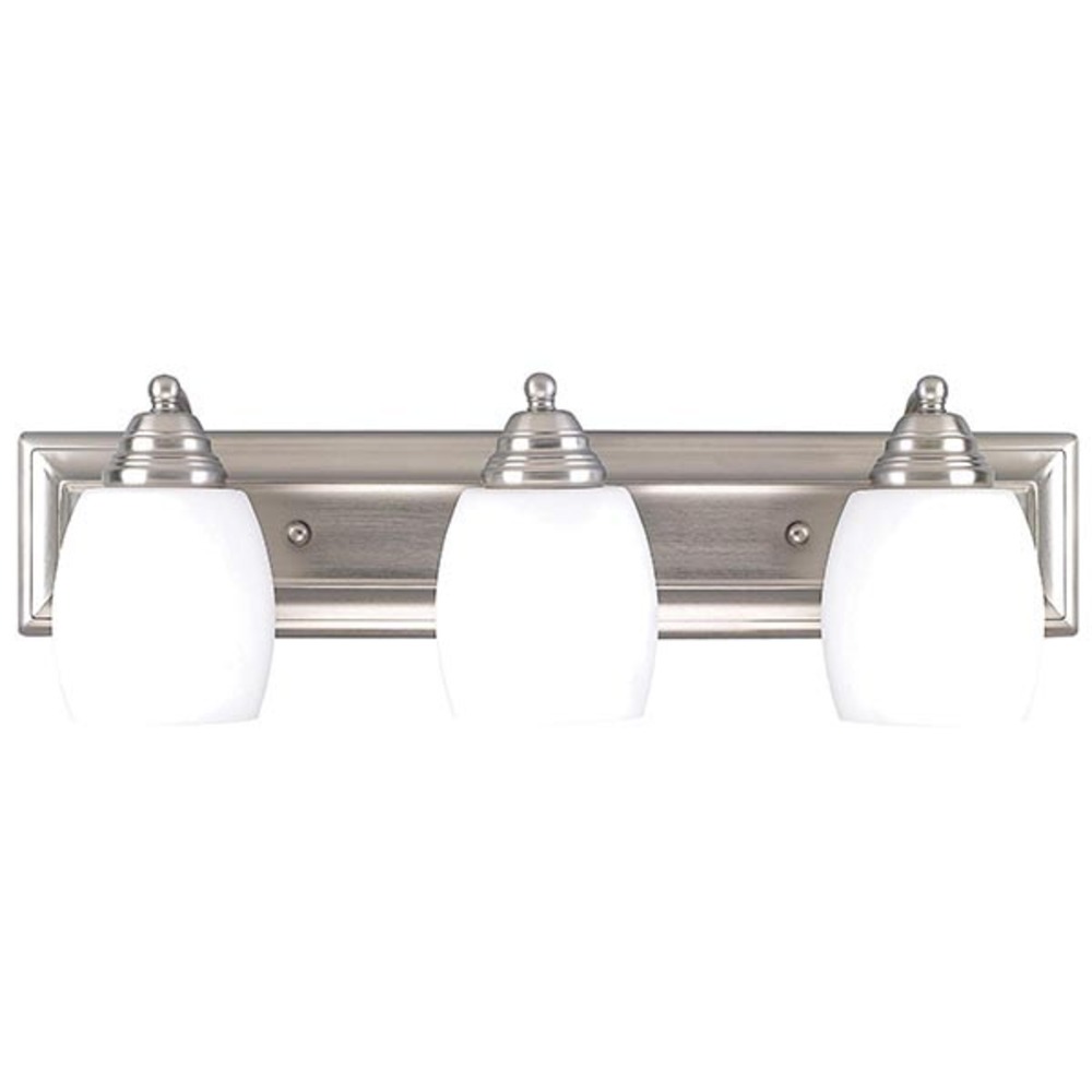 Griffin, 3 Light Vanity, Flat Opal Glass, 100 W Type A, 24" W x 7 1/4" H x 7 1/4" D