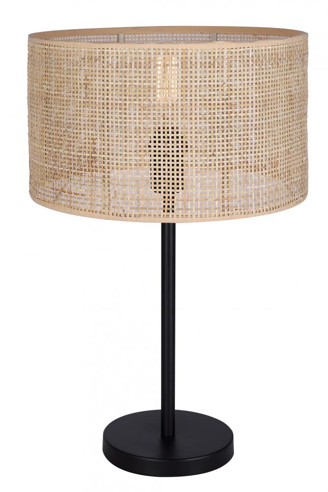 BELLAMY, 1 Lt Table Lamp, Natural Rattan Shade, 100W Type A, Tri-Light , 13.75" W x 22" H