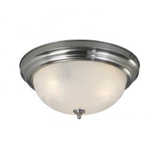 Canarm IFM411BN - 2 Bulb Flush Mount, Alabaster Glass, 40W Type A, 11 IN W x 5 1/8 IN H