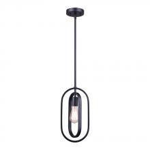 Canarm IPL1078A01BK - DILAN, IPL1078A01BK, MBK, 1 Lt Rod Pendant, 60W Type A, 7.25" W x 22.5 - 64.5" H