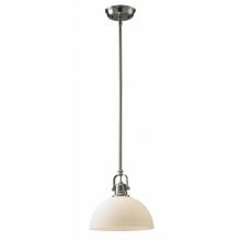 Canarm IPL177B01BN - Rowan, 1 Lt Rod Pendant, Flat Opal Glass, 100W Type A, 7 IN W x 11 .25 - 59 .25 IN H