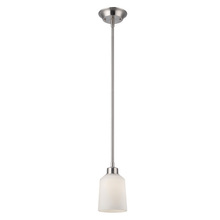 Canarm IPL431A01BN - Quincy, 1 Lt Rod Pendant, Flat Opal Glass, 100W Type A, 4 3/4" W x 10 1/2 - 58 1/2" H