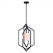 Canarm IPL748B01BK - VALEN, IPL748B01BK, MBK Color, 1 Lt Rod Pendant, Flat Opal Glass, 60W Type C