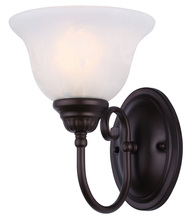 Canarm IWF20A01ORB - Julianna, 1 Lt Wall Fixture, Alabaster Glass, 60W Type A15, 6 5/8" W x 8 3/4" H x 9" D