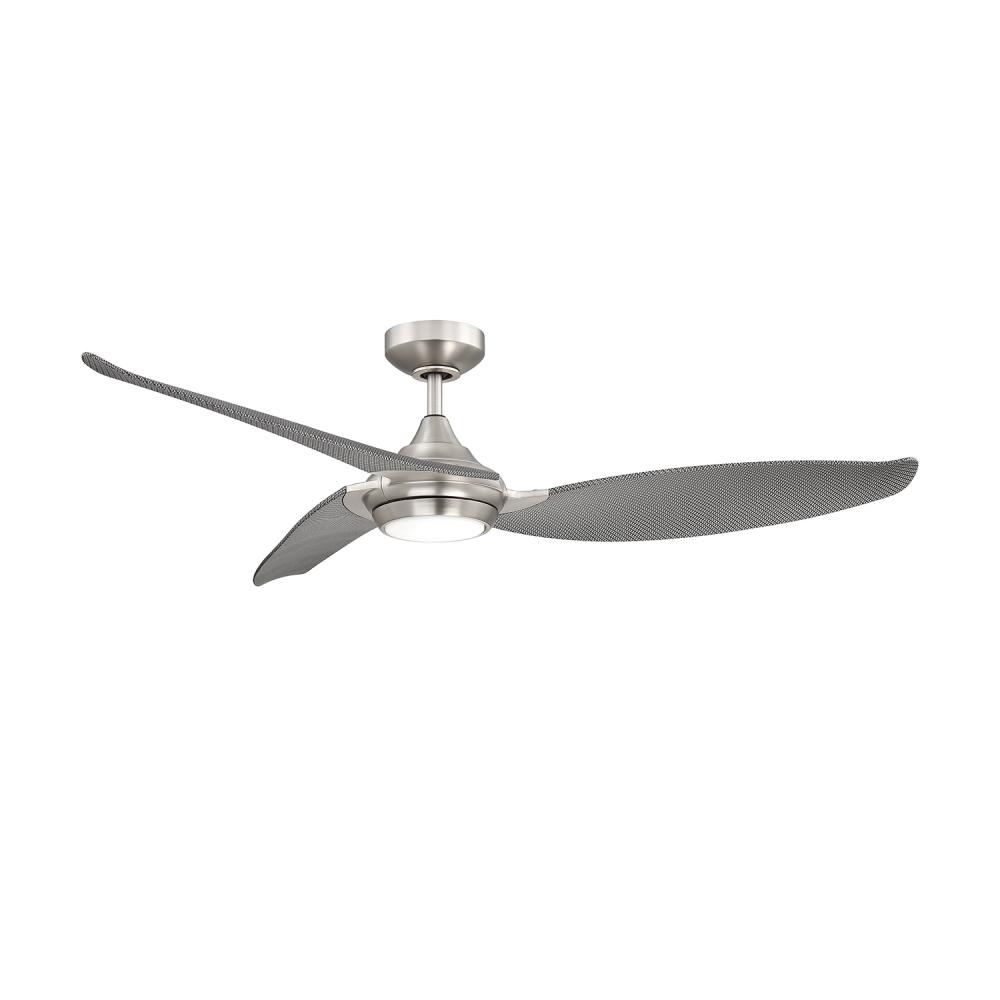 VIRTUA 52 in. LED Satin Nickel DC motor Ceiling Fan with WaterGraphiX blades