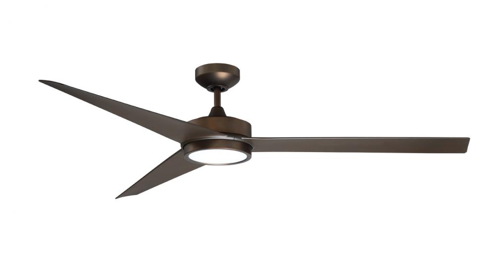TRICEPTOR 60 in. LED Architectural Bronze DC motor Ceiling Fan