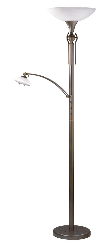 ASTRAL series 71 in. Oil Rubbed Bronze Torchiere Floor Lamp with Reading Light
