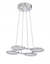 Kendal PF65-4LPE-CH - MILAN series 4 Light LED Pendant in a Chrome finish with Clear Mesh diffusers