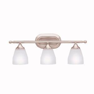 Ansonia 23" 3 Light Vanity Light with Satin Etched Glass in Chrome