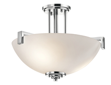 Kichler 3797CH - Eileen 14.5" 3 Light Convertible Inverted Pendant or Semi Flush with Satin Etched Cased Opal Gla