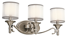 Kichler 45283AP - Lacey 10" 3 Light Vanity Light with Satin Etched Cased White Inner Diffusers and Gray Trimmed Wh