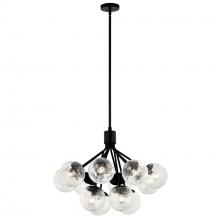 Kichler 52701BK - Silvarious 30 Inch 12 Light Convertible Chandelier with Clear Crackled Glass in Black