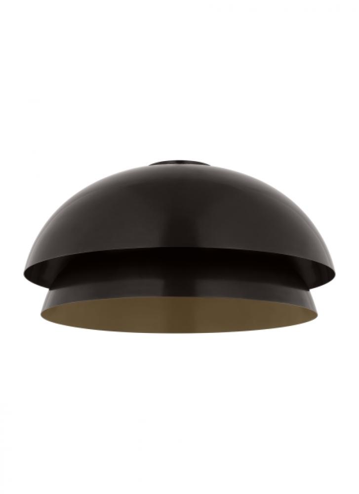 The Shanti Large Damp Rated 1-Light Integrated Dimmable LED Ceiling Flushmount in Dark Bronze