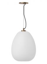 Visual Comfort & Co. Modern Collection 700TDKPR13KNB-LED927 - Modern Kapoor dimmable LED Medium Ceiling Pendant Light in a Transparent Smoke/Natural Brass/Gold Co
