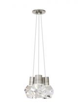 Visual Comfort & Co. Modern Collection 700TDKIRAP3WS-LED922 - Modern Kira dimmable LED Ceiling Pendant Light in a Satin Nickel/Silver Colored finish