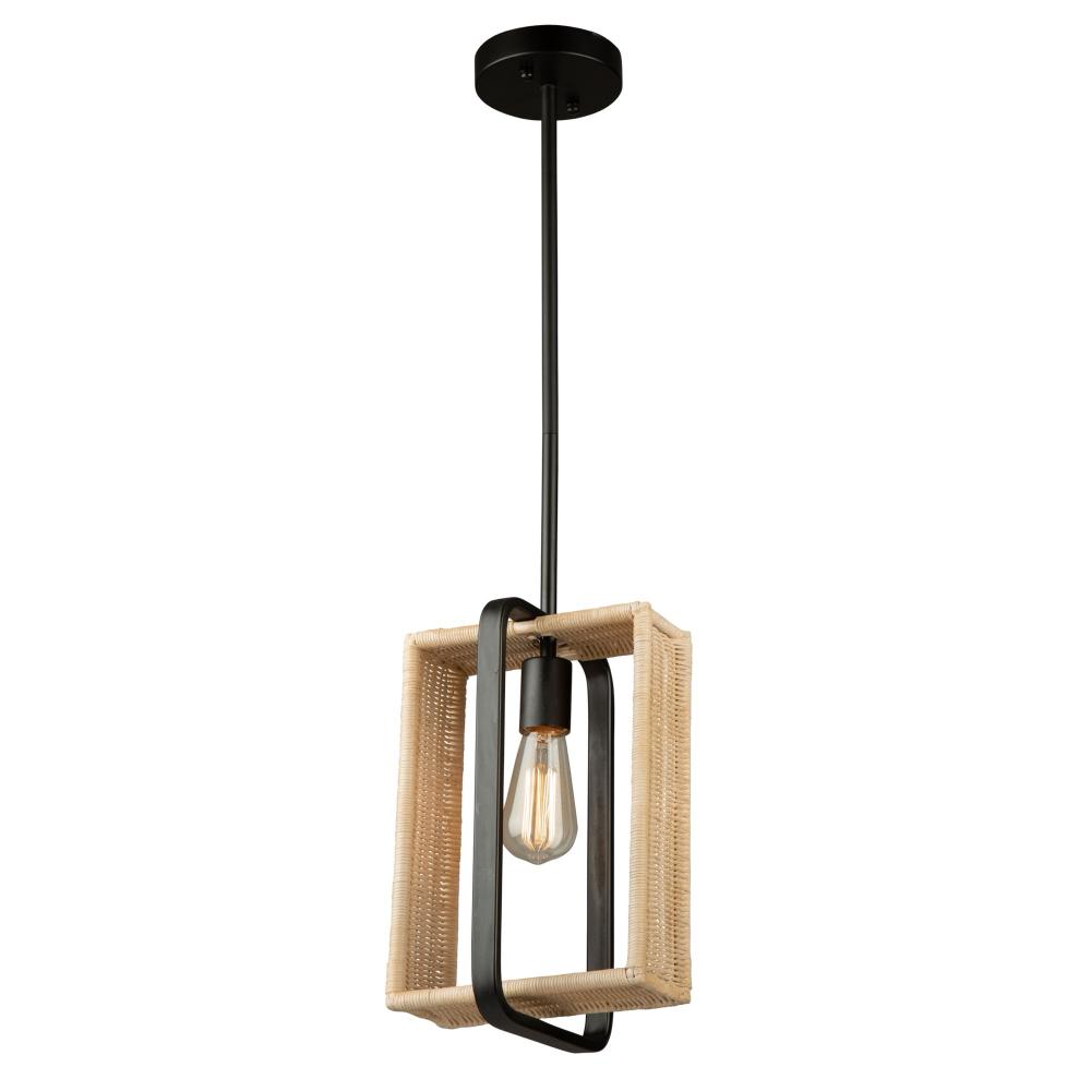 Perris 1 Light Pendant Black