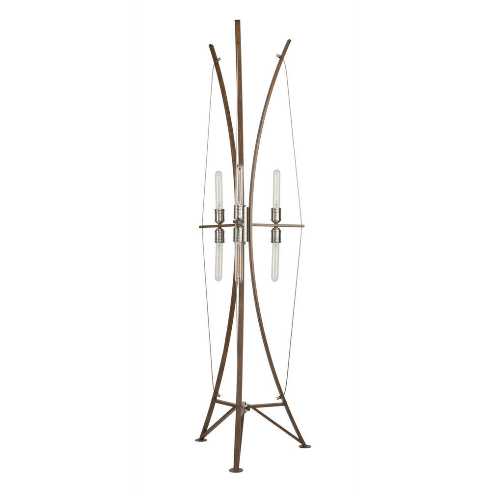 Arco Floor Lamp (Faux Wood & Brushed Nickel Finish)