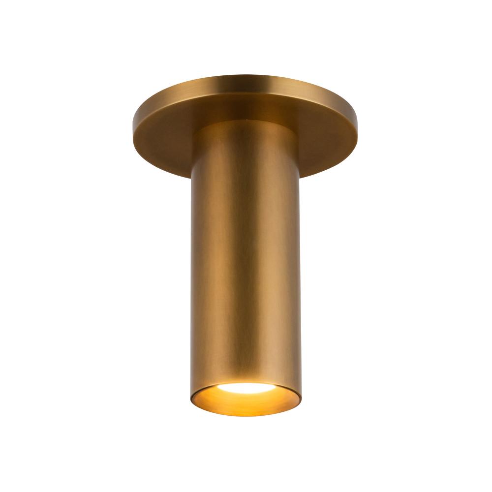 Mason 6-in Vintage Brass LED Semi-Flush