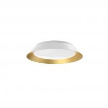 Kuzco Lighting Inc FM43414-WH/GD - Jasper 14-in White/Gold LED Flush Mount