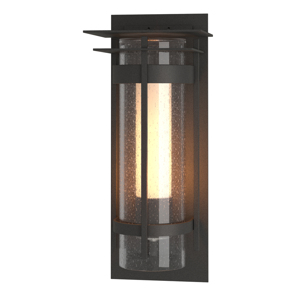 Torch  Seeded Glass with Top Plate Large Outdoor Sconce
