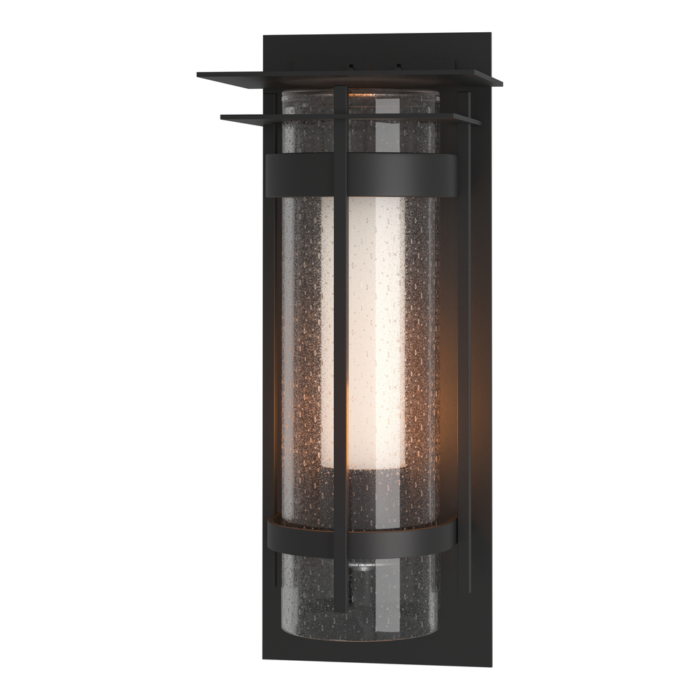 Torch  Seeded Glass XL Outdoor Sconce with Top Plate
