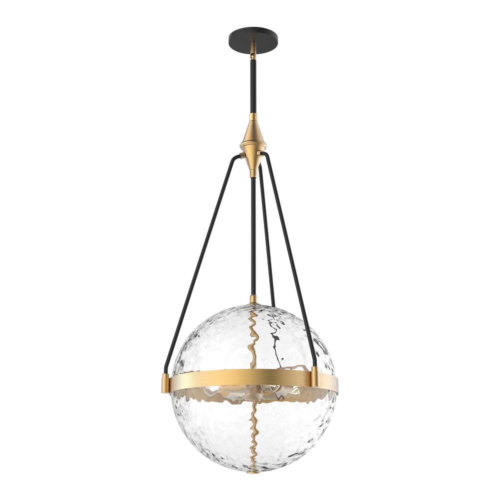 Harmony 18-in Brushed Gold/ Clear Water Glass 4 Lights Pendant