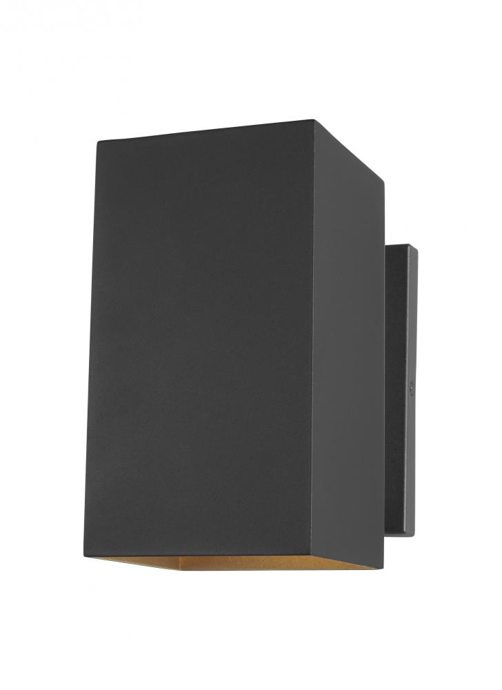 Pohl modern 1-light LED outdoor exterior Dark Sky compliant medium wall lantern in black finish with