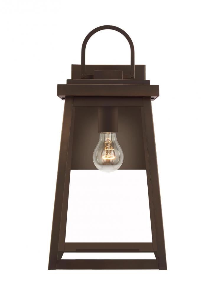 Founders modern 1-light LED outdoor exterior large wall lantern sconce in antique bronze finish with