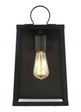 Visual Comfort & Co. Studio Collection 8637101-12 - Marinus modern 1-light outdoor exterior medium wall lantern sconce in black finish with clear glass