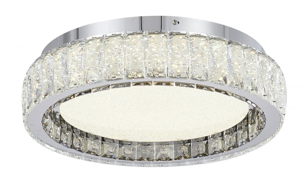 Stainless Steel and Crystal LED Flush Mount