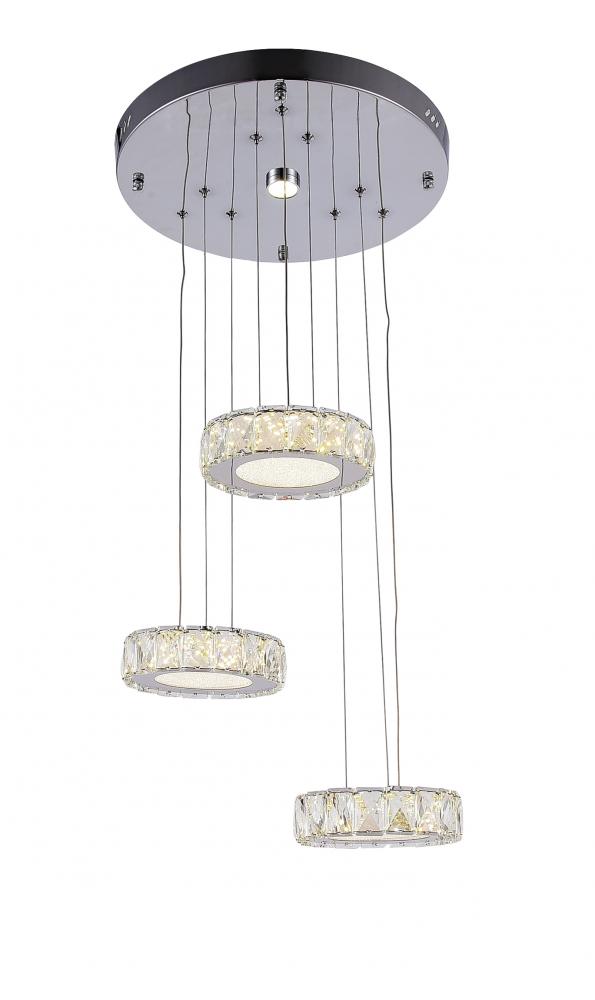 Three Light Hanging Pendant LED Chandelier