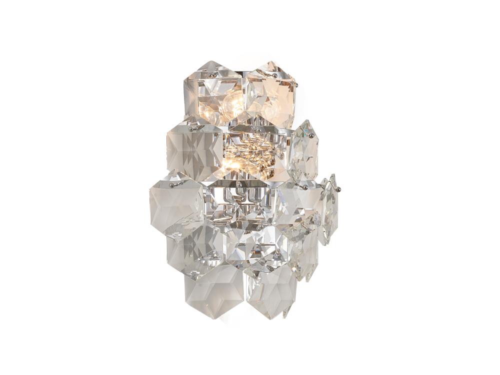 Stainless Steel & Crystal Wall Sconce