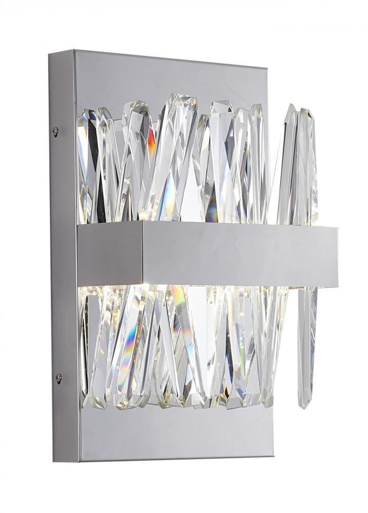 Stainless Steel and Crystal Wall Sconce
